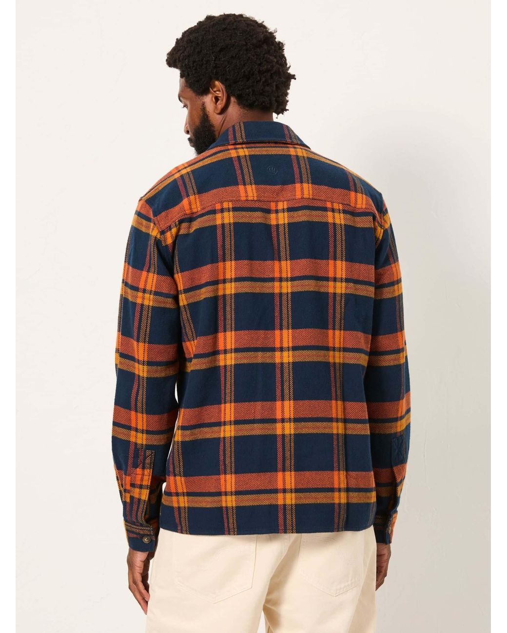 FatFace Blue Kaber Long Sleeve Relaxed Fit Check Shirt for men