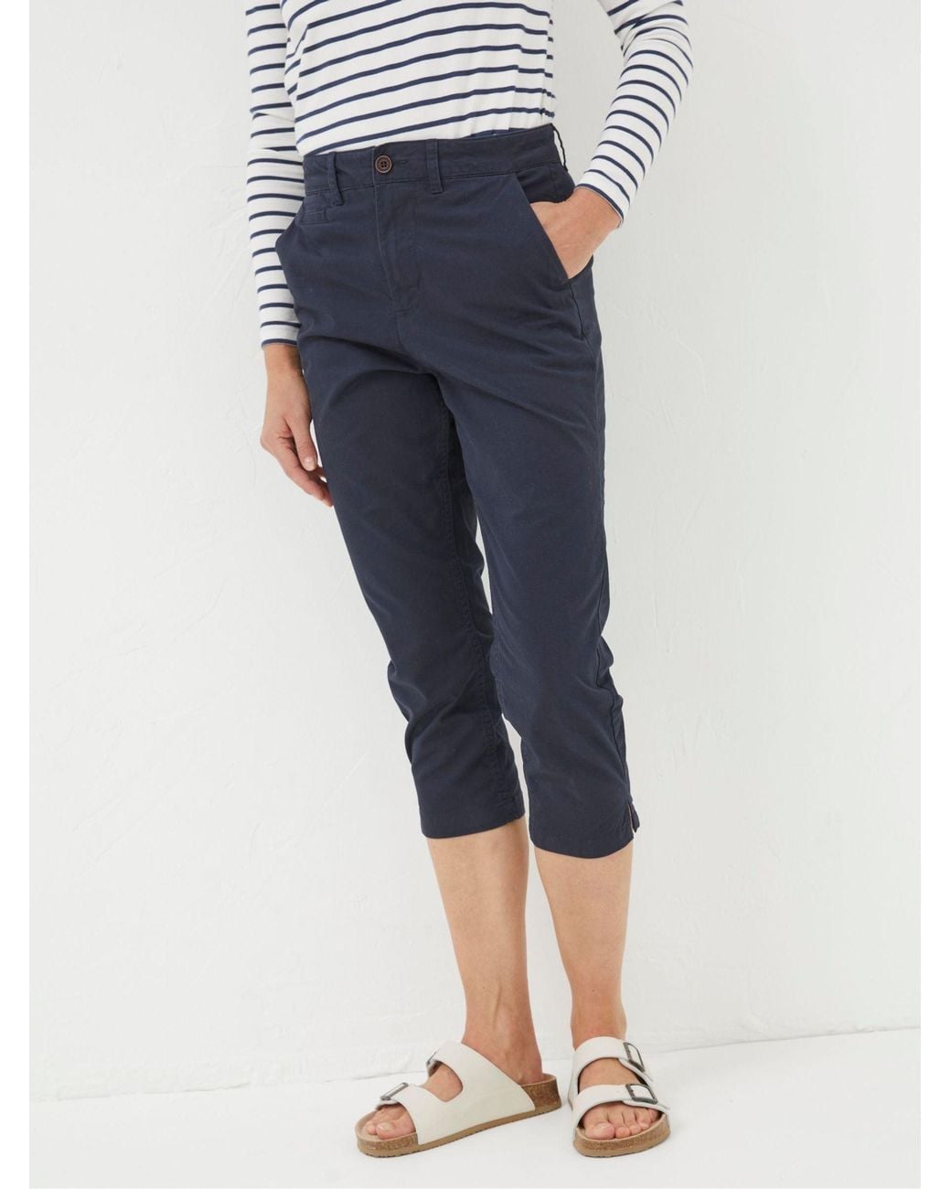 FatFace Blue Farnham Crop Chinos