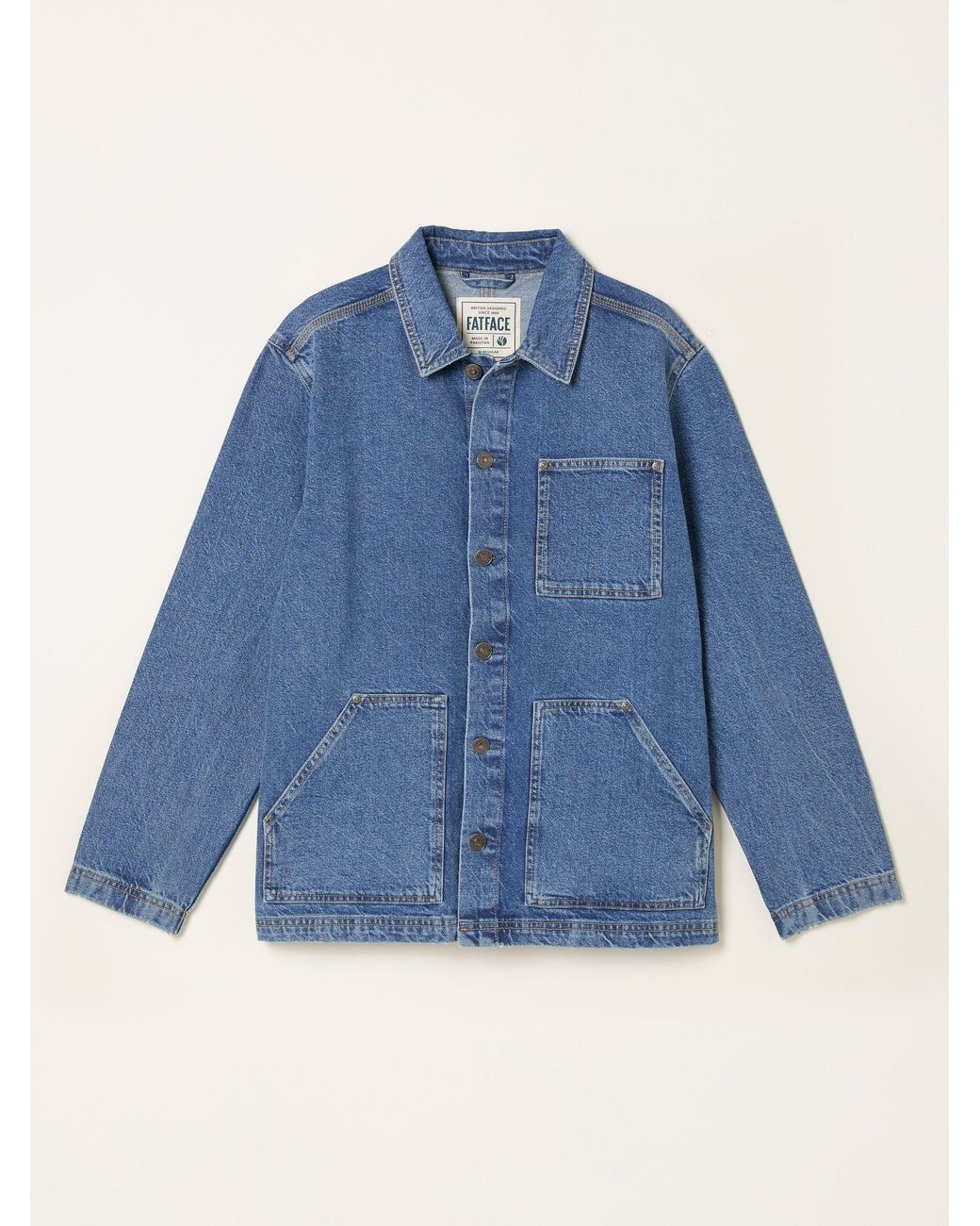 FatFace Blue Denim Worker Jacket for men