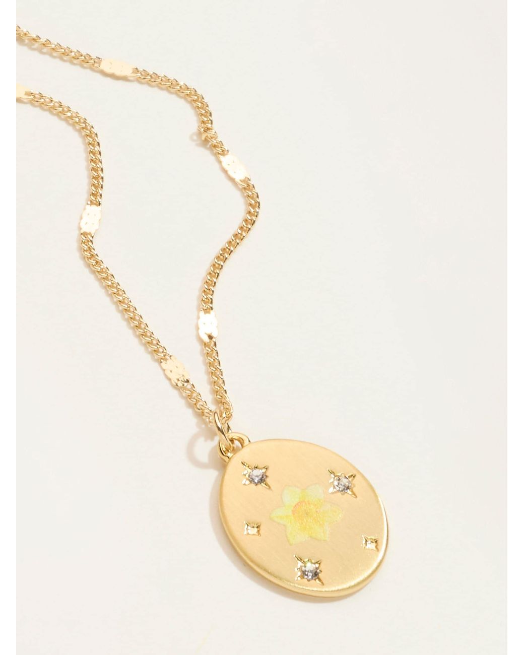 FatFace Natural Fatface March Birth Flower Necklace