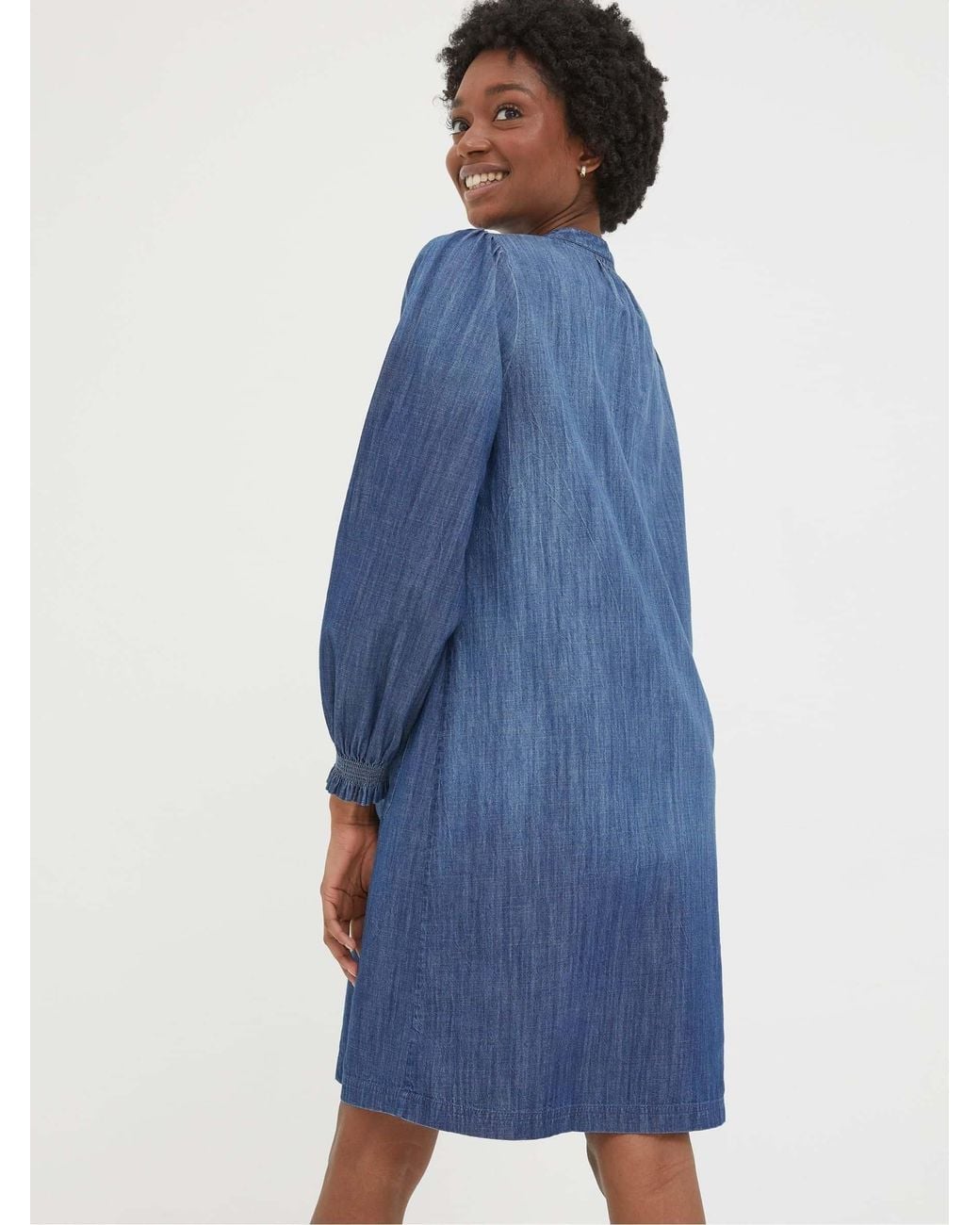 FatFace Blue Fran Denim Dress