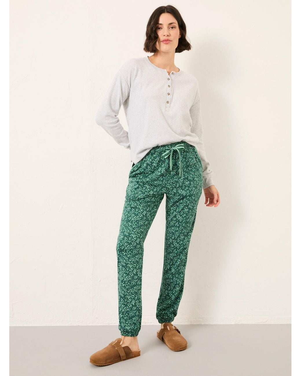 FatFace Green Cora Pyjama Bottoms
