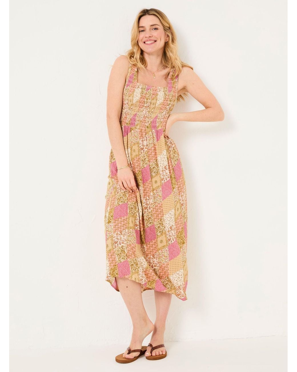 FatFace Natural Aria Midi Dress