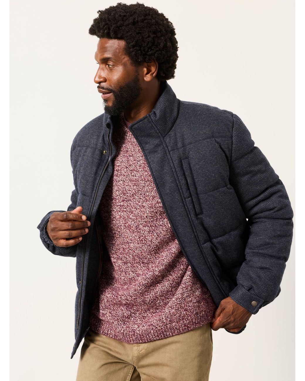 FatFace Red Milport Knitted Crew Neck Jumper for men