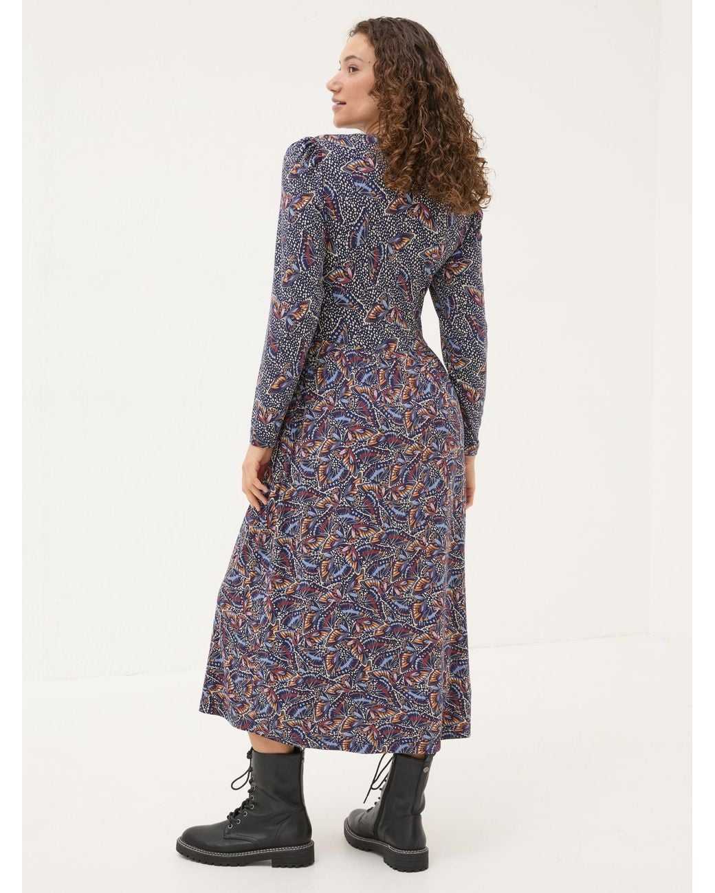 FatFace Gray Fia Batik Dress