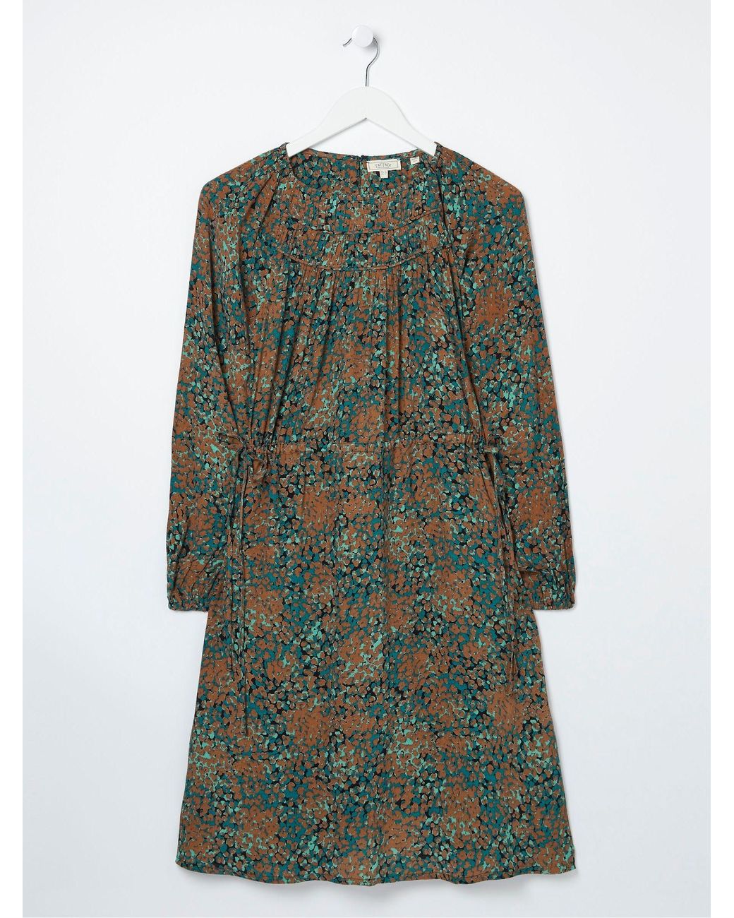 FatFace Gray Taylor Textured Spot Dress