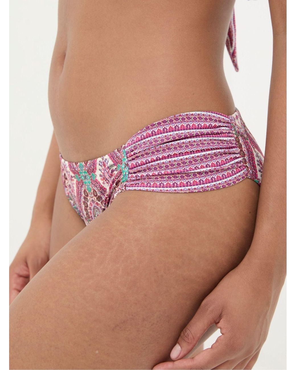 FatFace Pink Porth Detail Paisley Bikini Bottoms