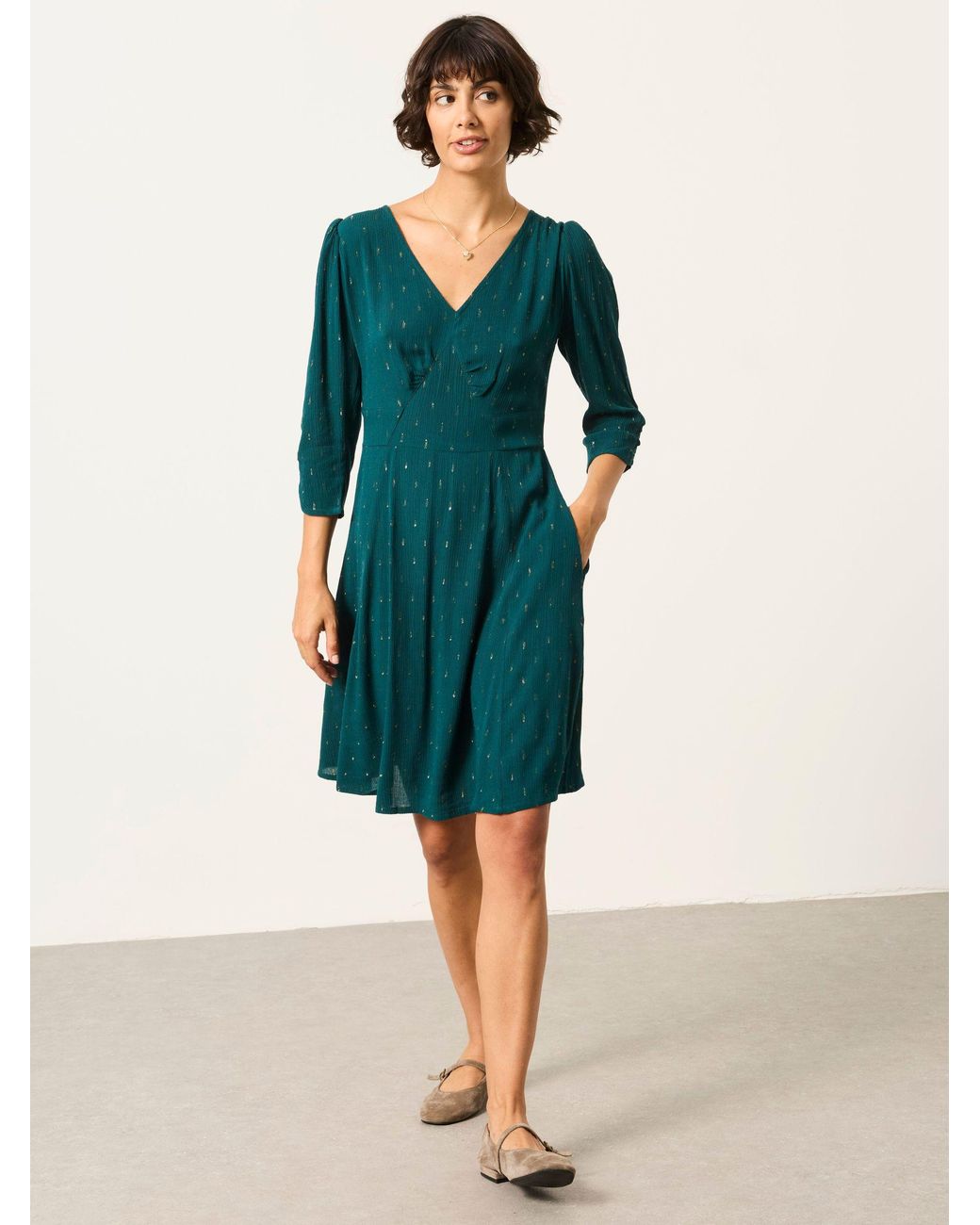 FatFace Blue Anya Spot Dress