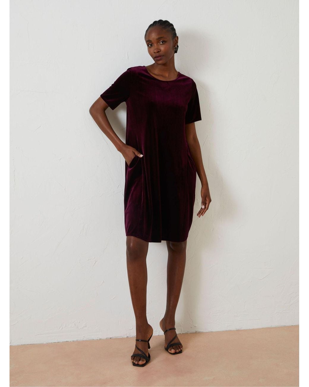 FatFace Purple Simone Velvet Dress