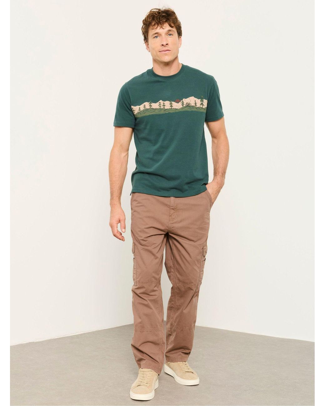 FatFace Natural Bude Straight Fit Cargo Trousers for men