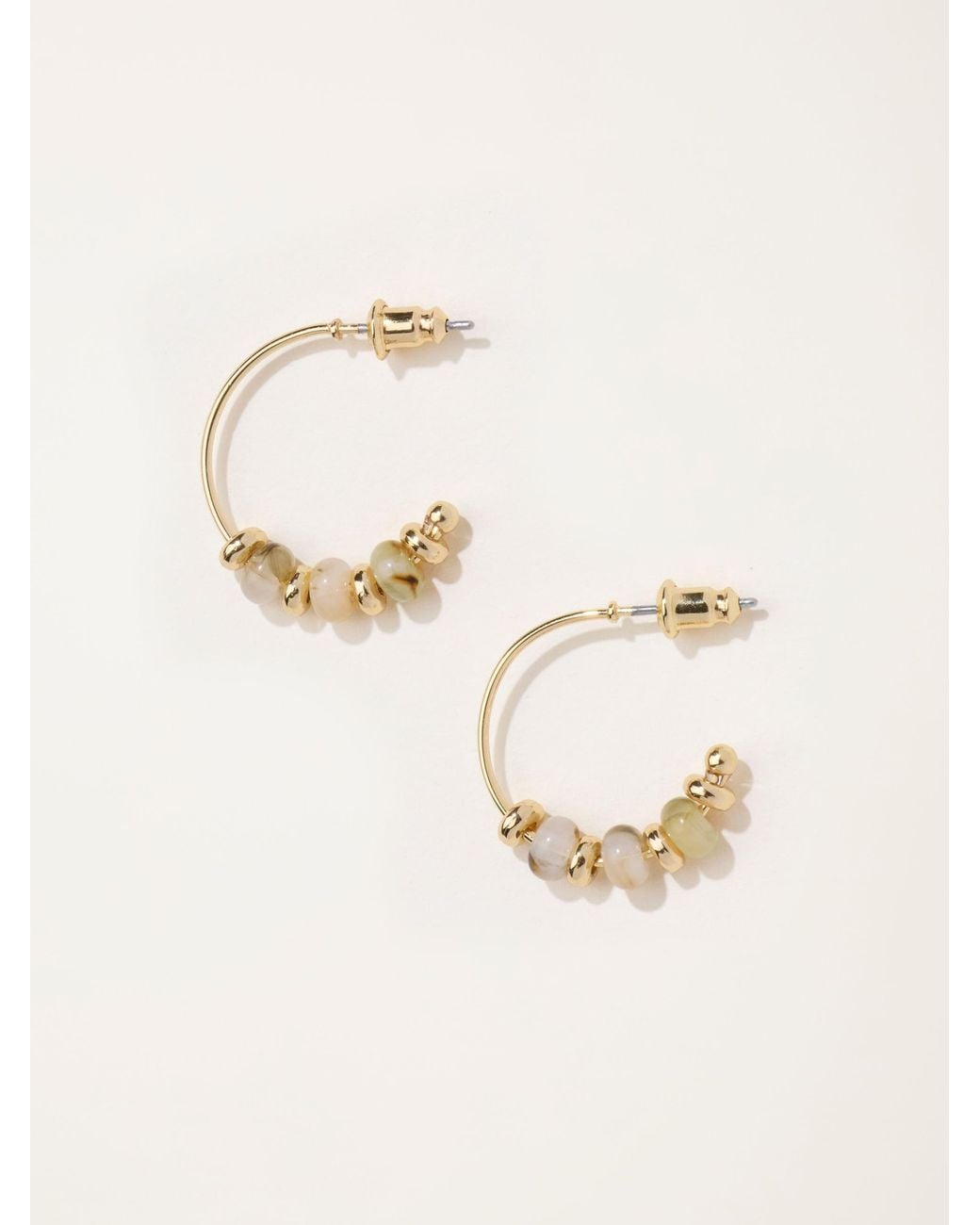 FatFace Natural Fatface Beaded Hoop Earrings