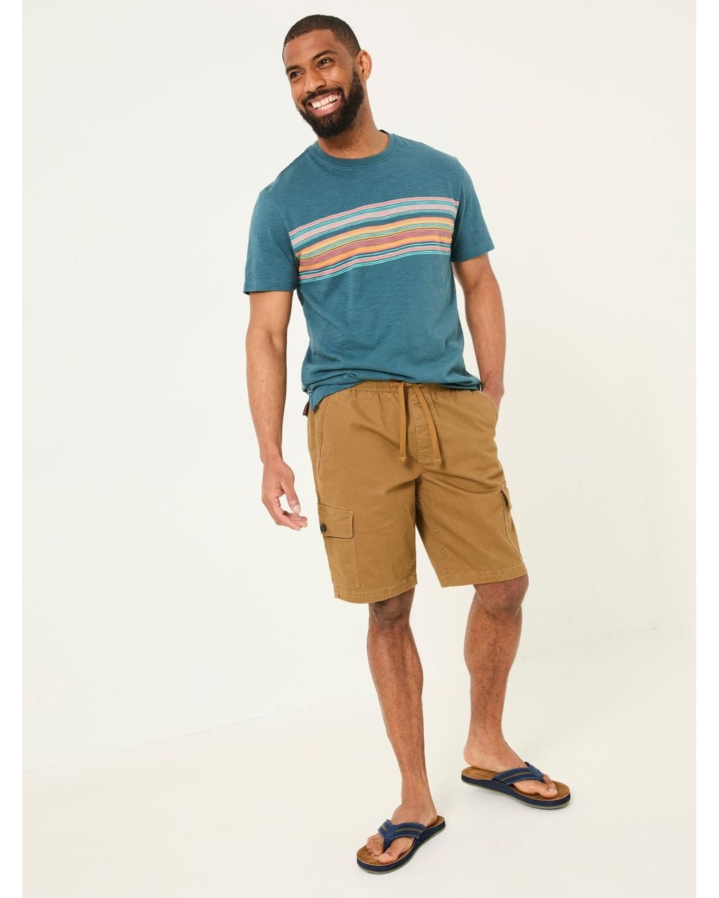 FatFace Natural Tenby Pull On Cargo Shorts for men