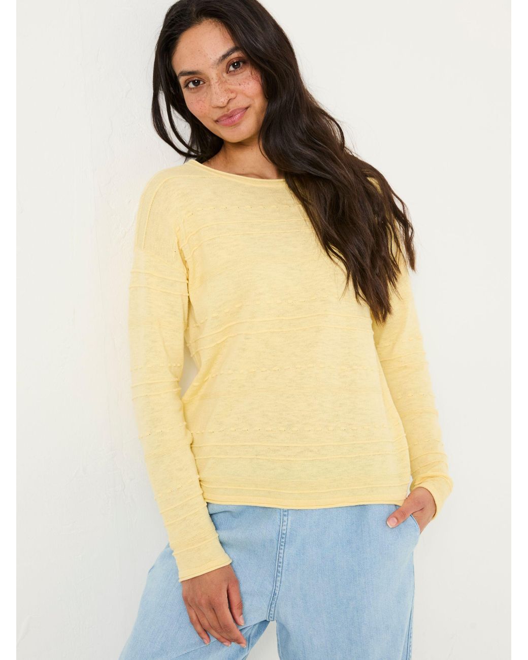 FatFace Yellow Isabelle Knitted Jumper