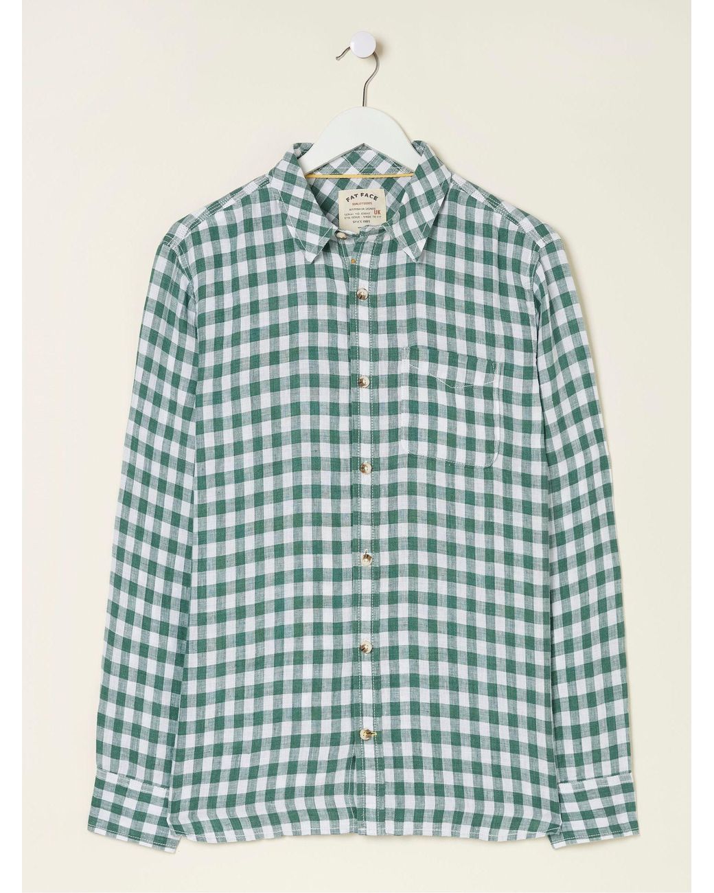FatFace Blue Fatface Gingham Linen Shirt for men