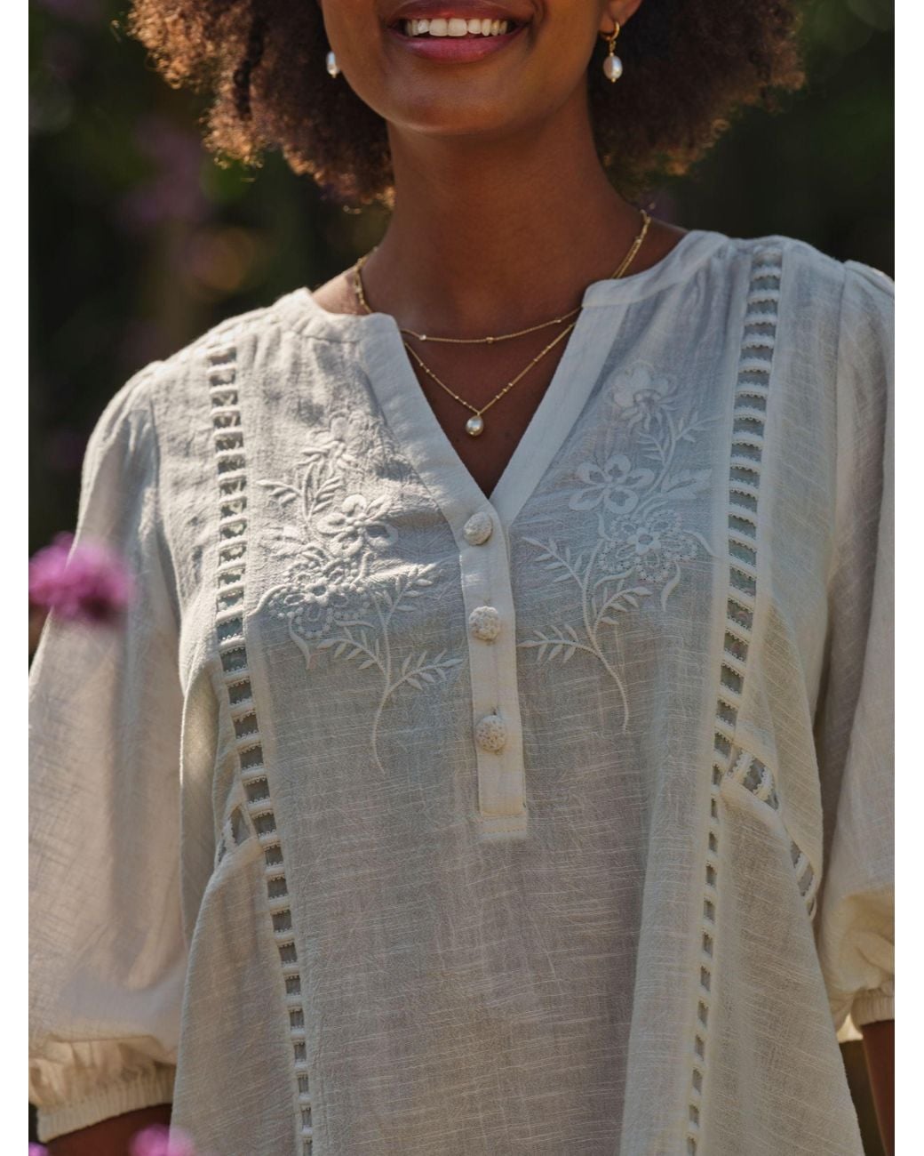 FatFace White Beachwear Embroidered Mini Dress