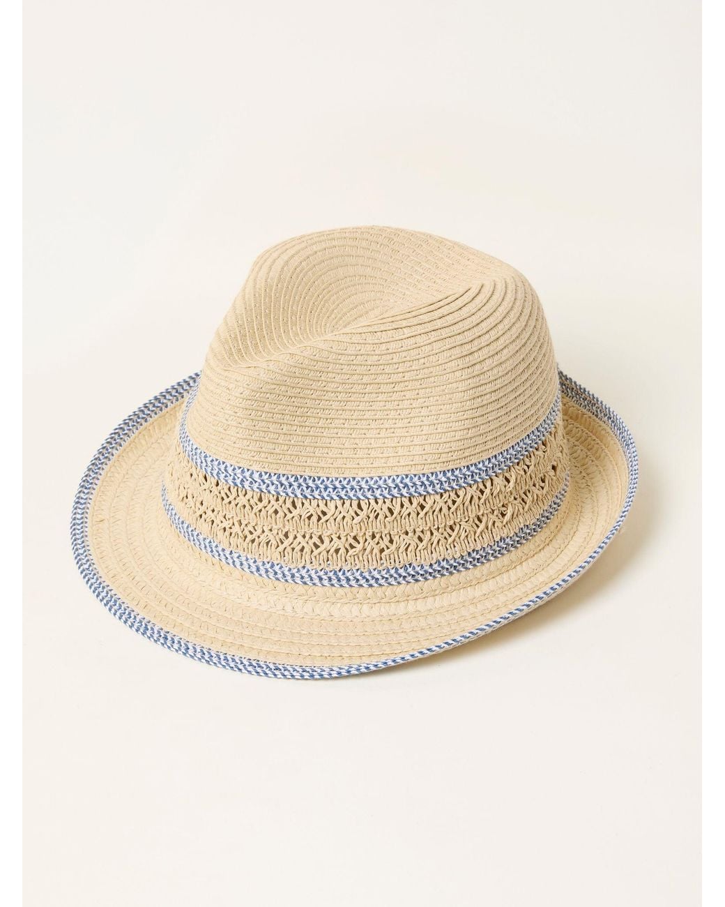 FatFace Natural Trilby Stripe Detail Straw