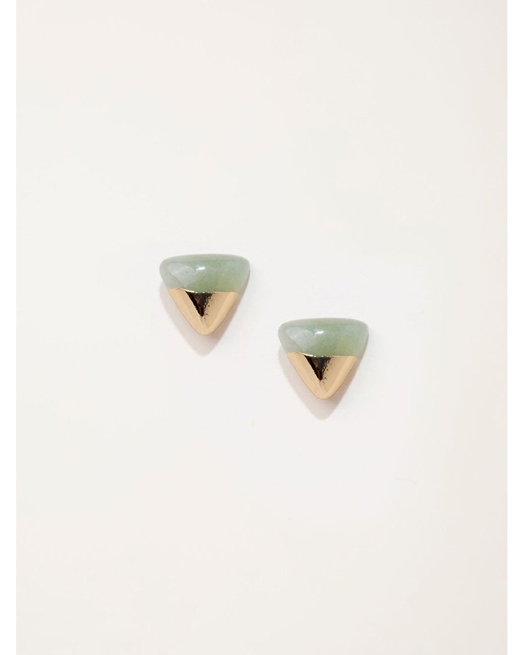 FatFace Natural Fatface Triangle Stone Stud Earrings