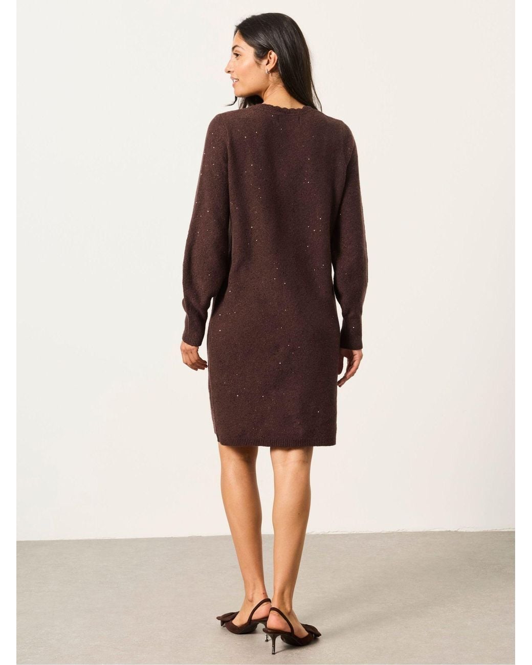 FatFace Brown Skylar Knitted Dress
