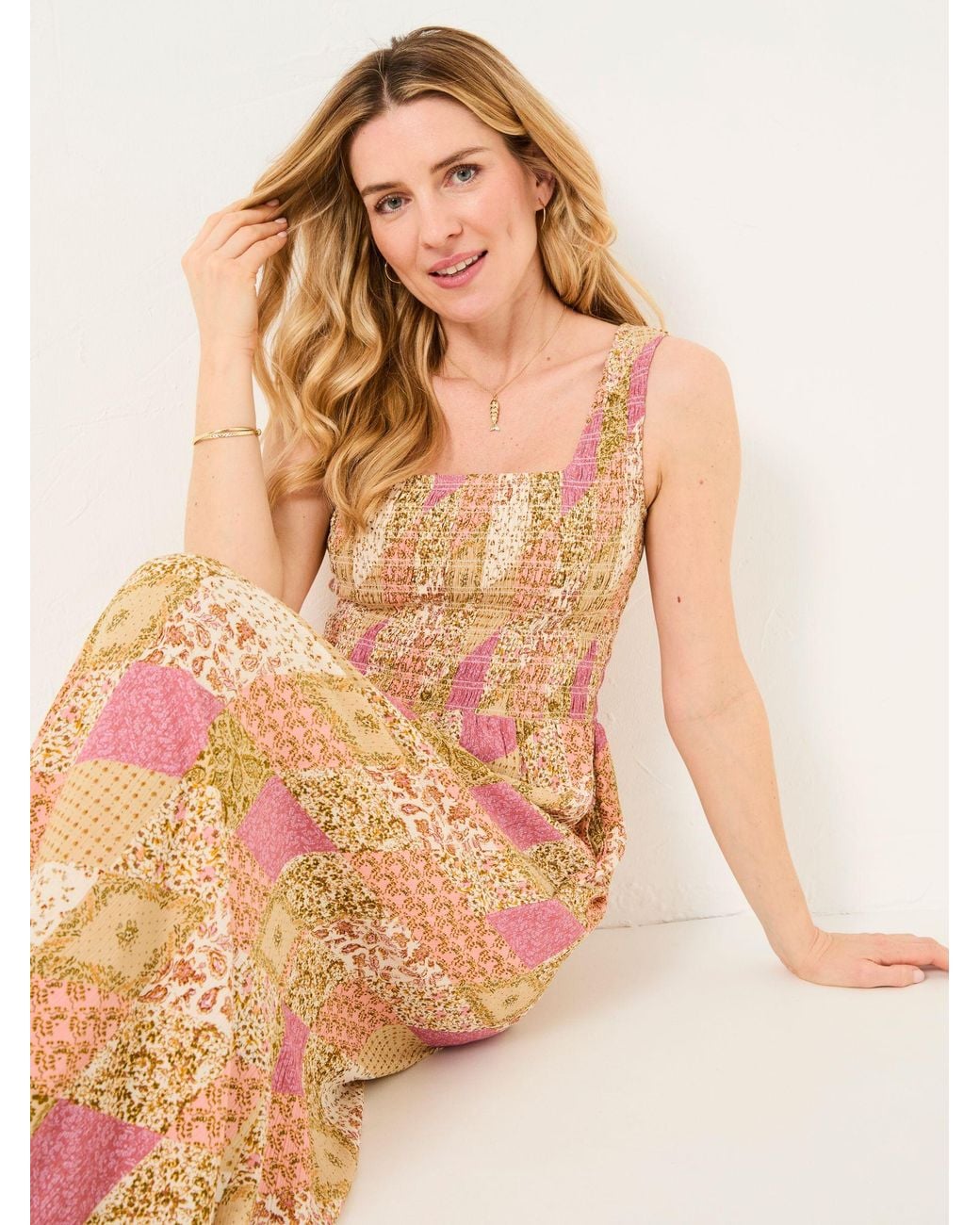 FatFace Natural Aria Midi Dress