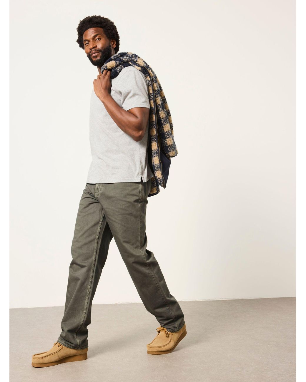 FatFace Green Relaxed Straight Fit Jeans for men