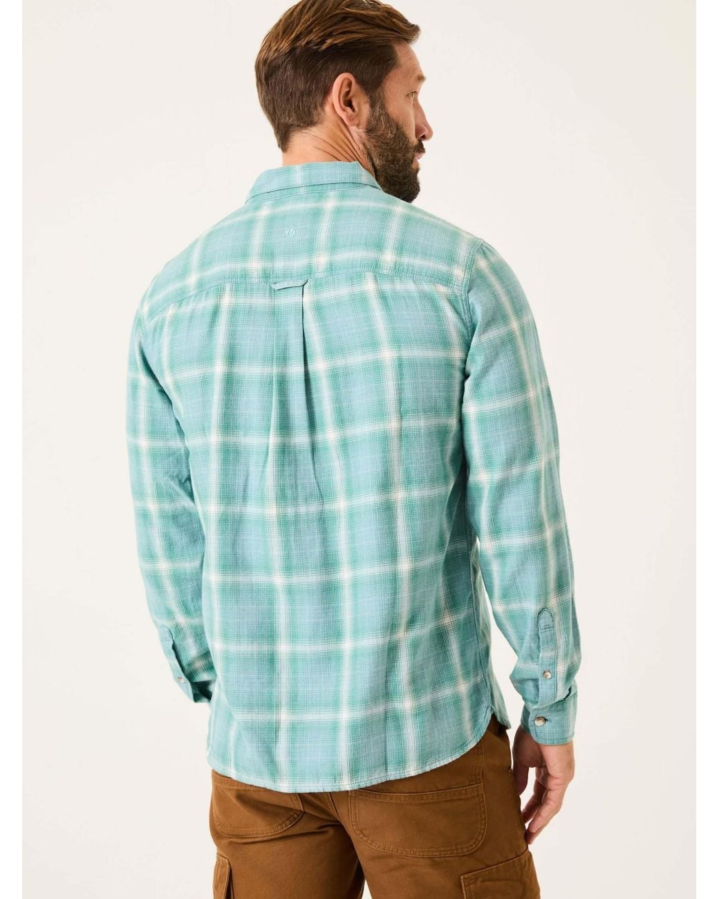 FatFace Blue Long Sleeve Earl Check Shirt for men