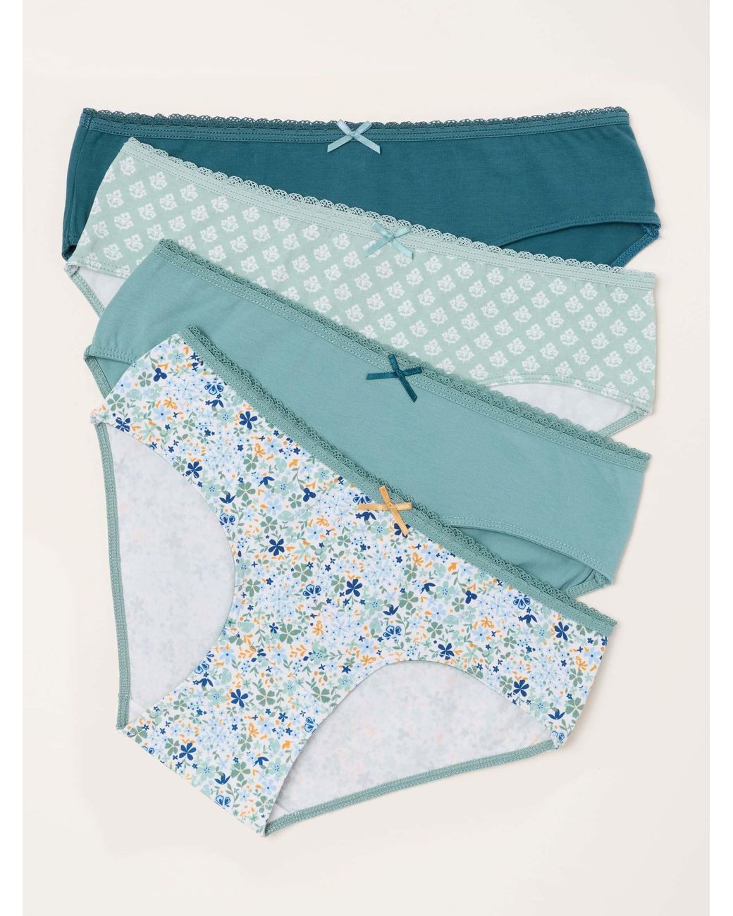 FatFace Blue 4 Pack Of Geo Short Knickers
