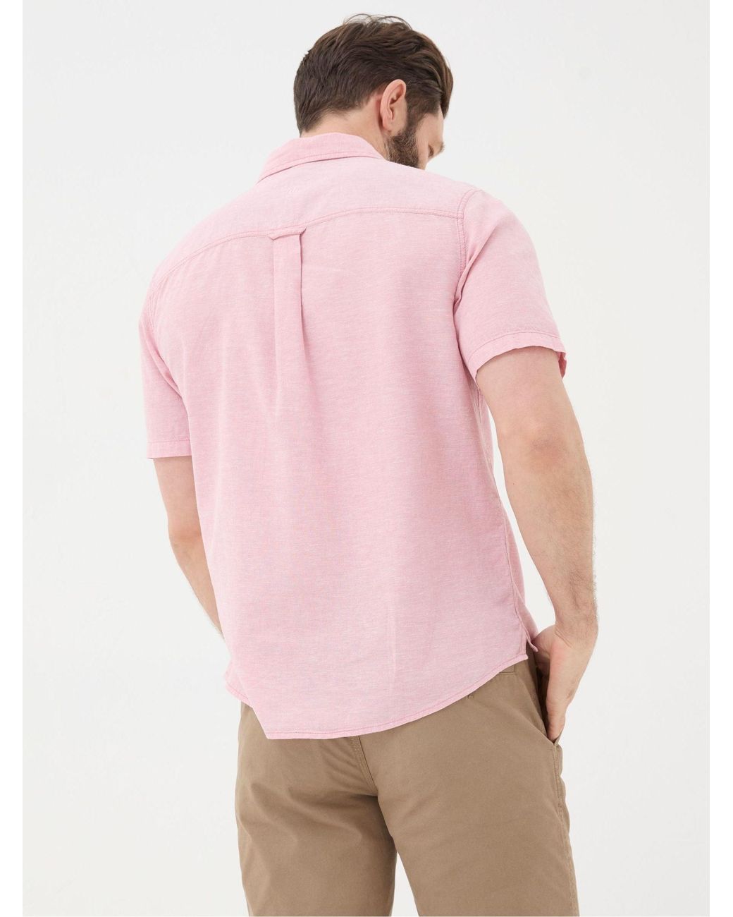 FatFace Pink Bugle Linen Cotton Shirt for men