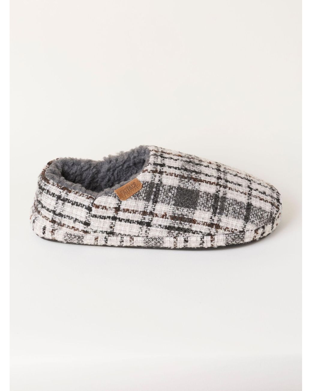FatFace Gray Fatface Arthur Checkered Mule Slipper for men