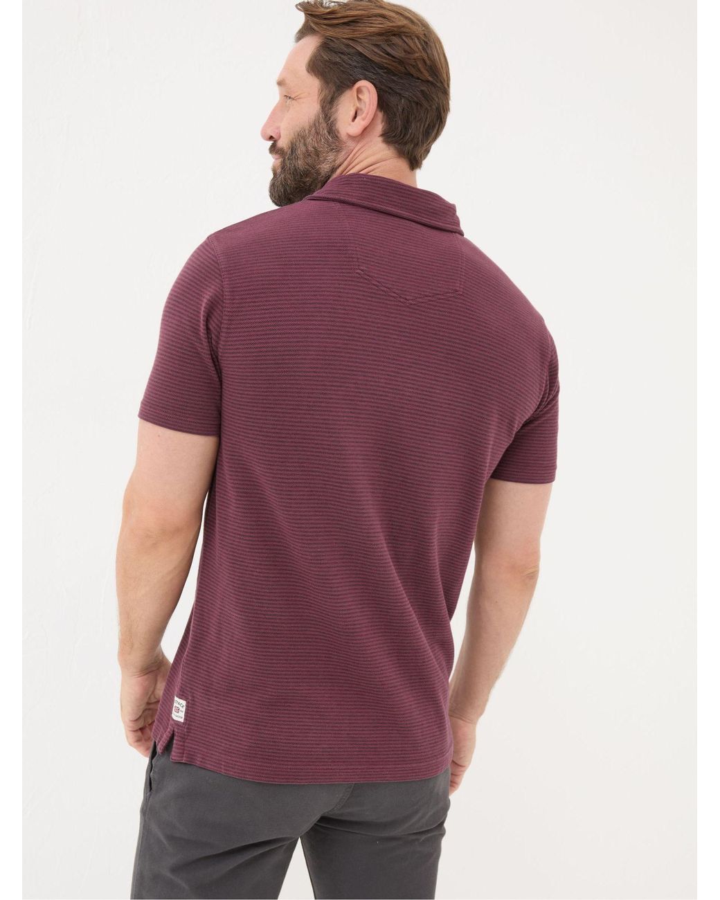 FatFace Purple Fine Stripe Polo Shirt for men