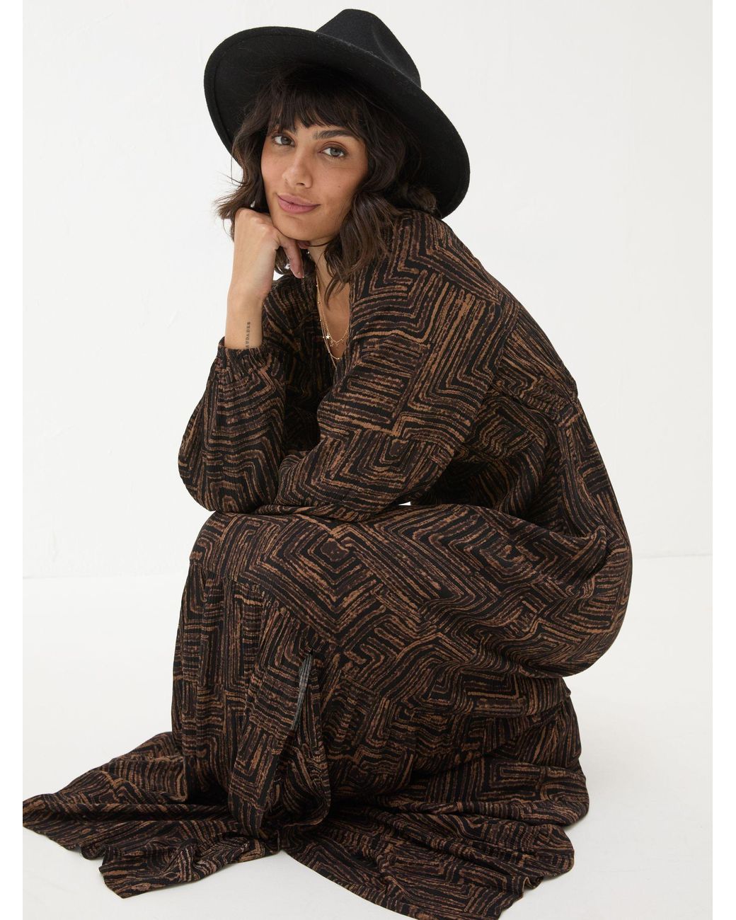 FatFace Brown Noelle Maxi Dress