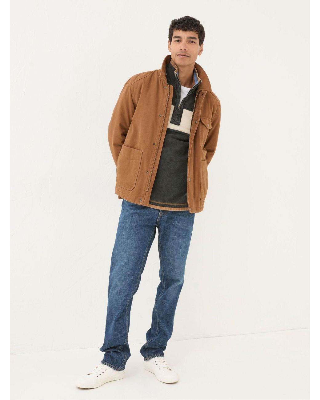 FatFace Blue Brandon Canvas Jacket for men