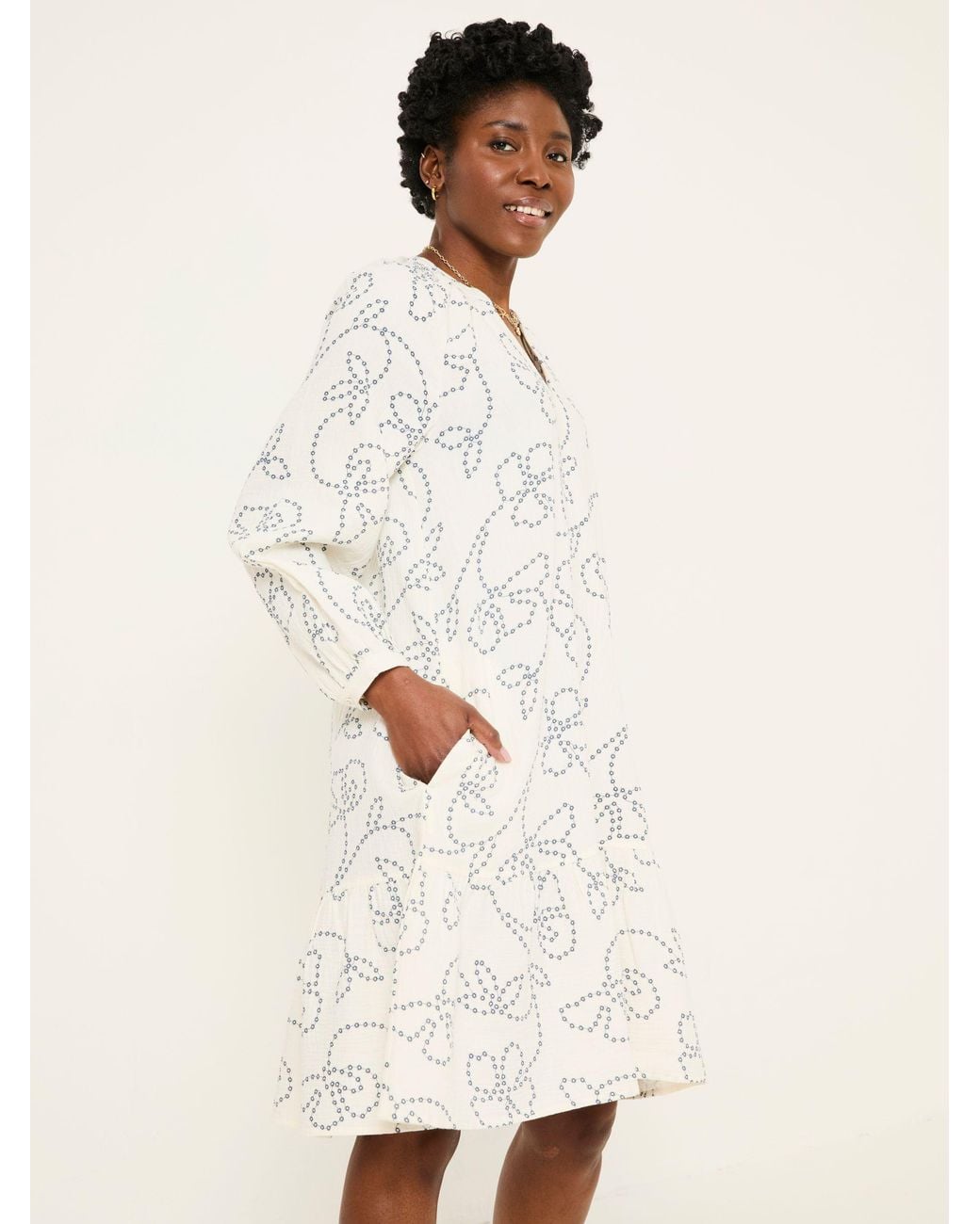 FatFace Natural Amy Frill Tunic