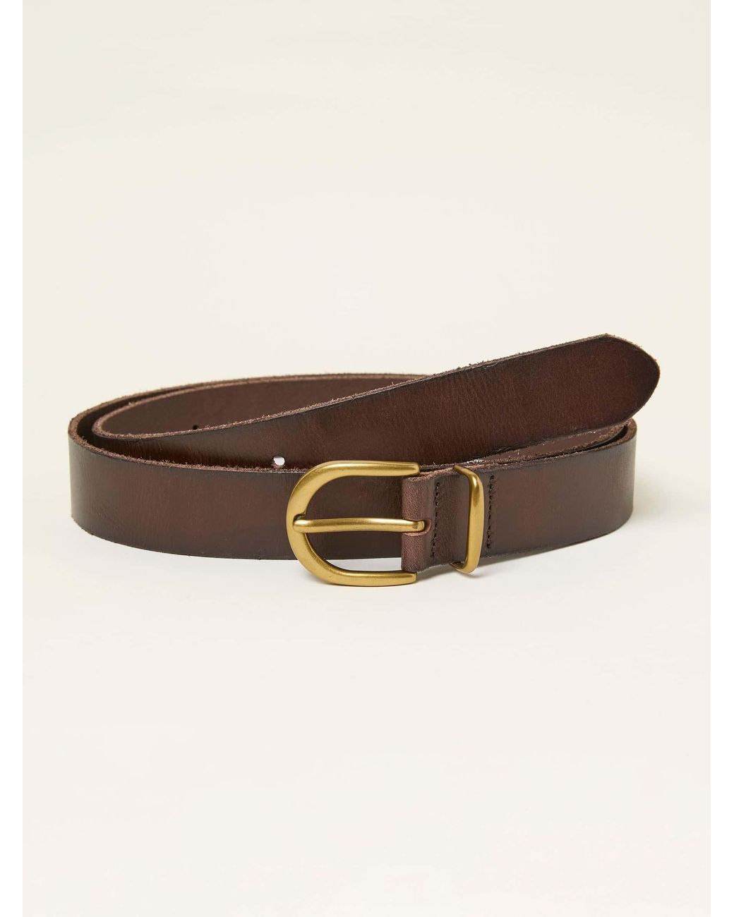 FatFace Brown Plain Leather Belt