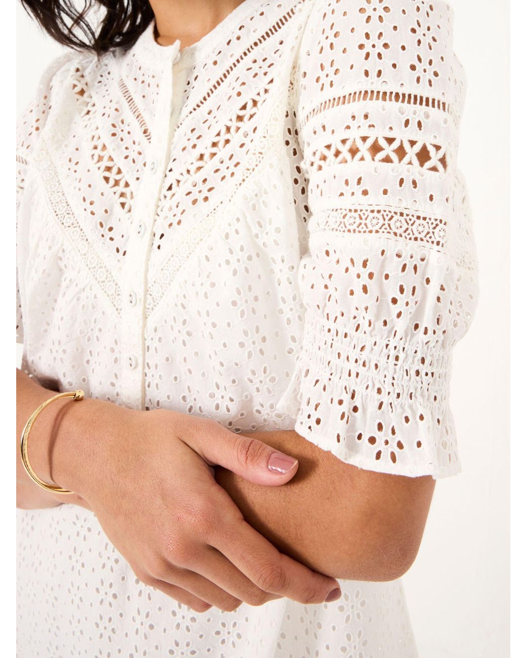 FatFace Brown Brody Broderie Dress