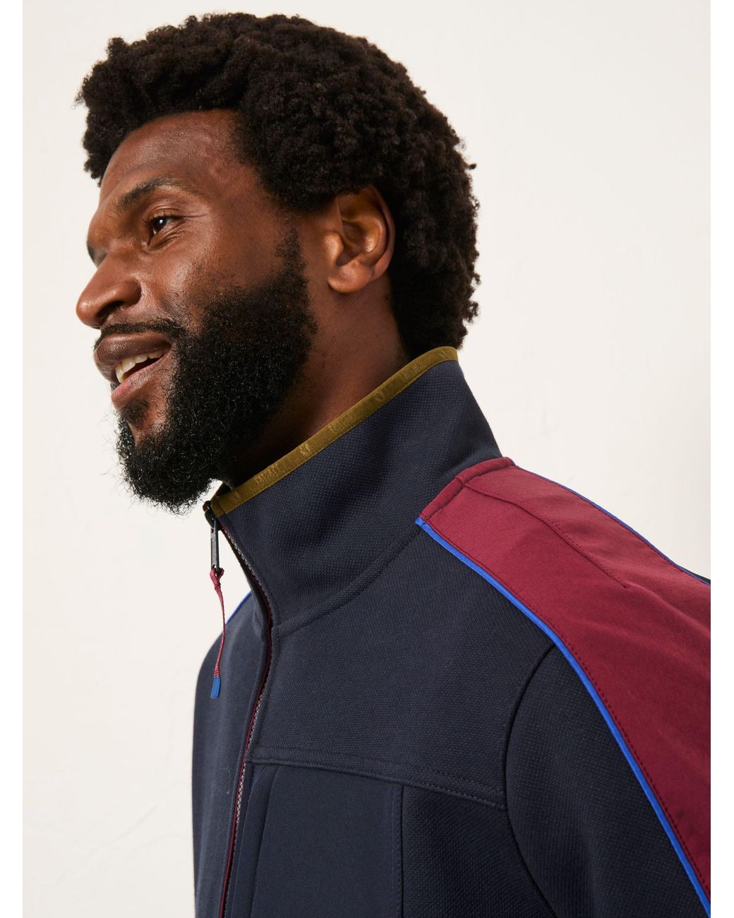 FatFace Blue Airlie Hybrid Zip Through Sweat for men