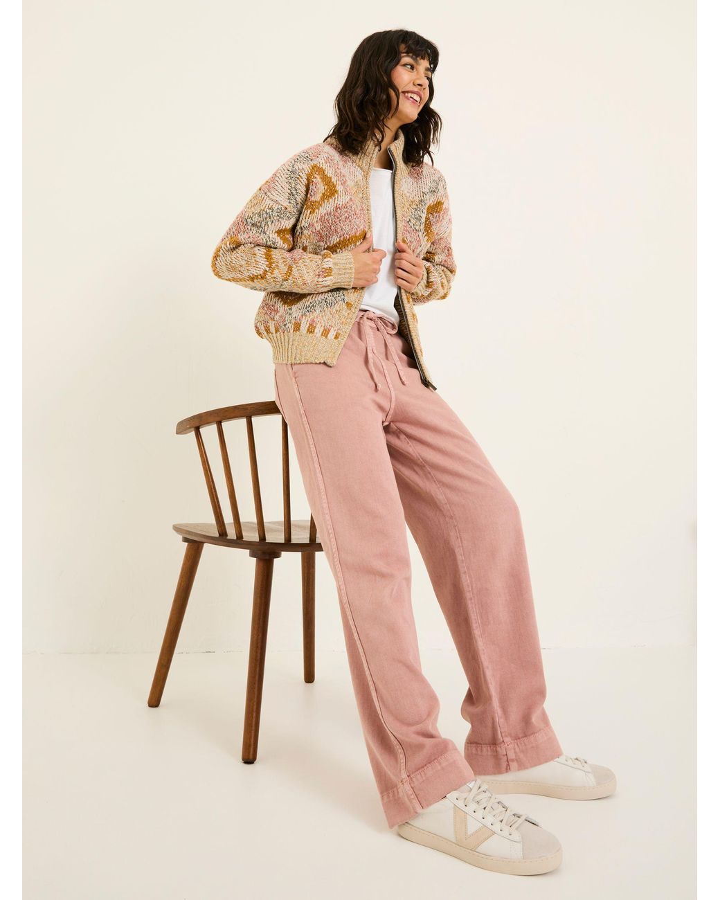 FatFace Pink Ashby Wide Leg Trousers