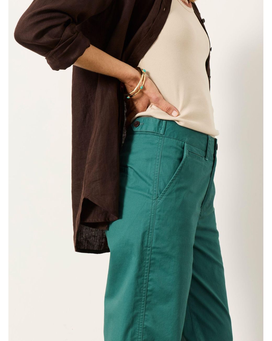 FatFace Green Blazey Tapered Chino Trousers