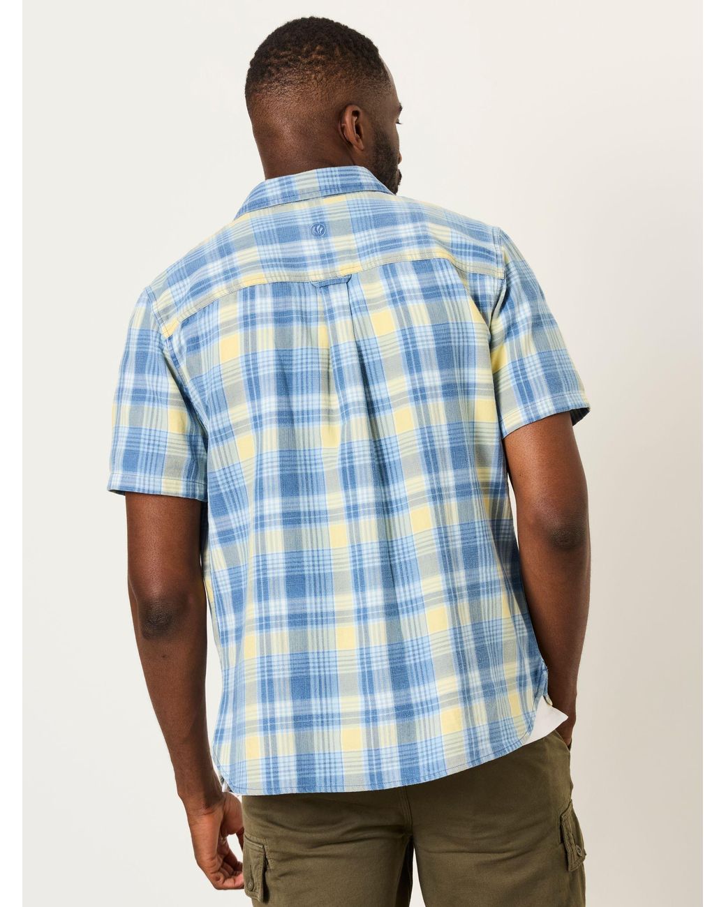 FatFace Blue Fatface Bude Short Sleeve Check Shirt for men