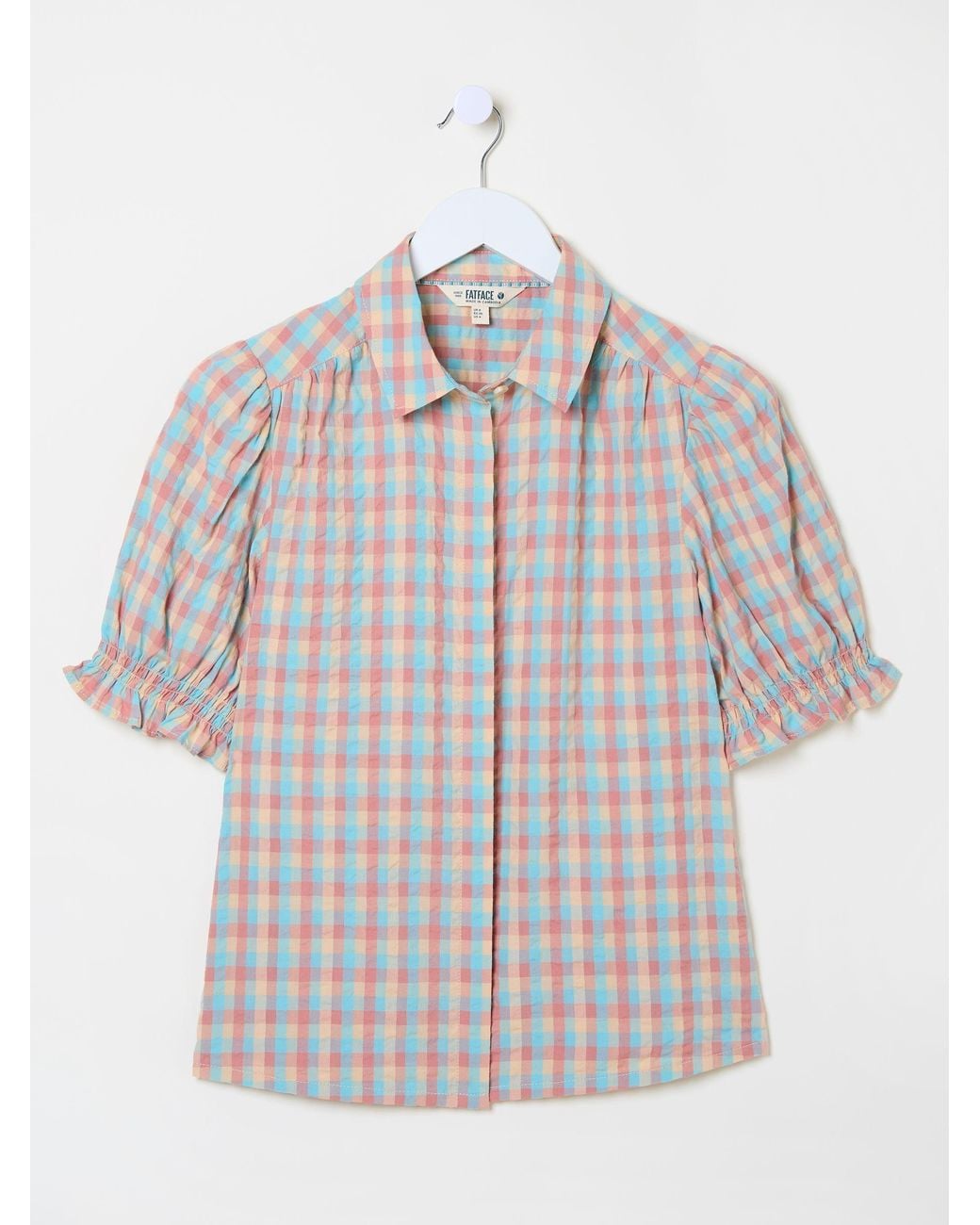 FatFace Blue Kat 100% Cotton Embroidered Shirt