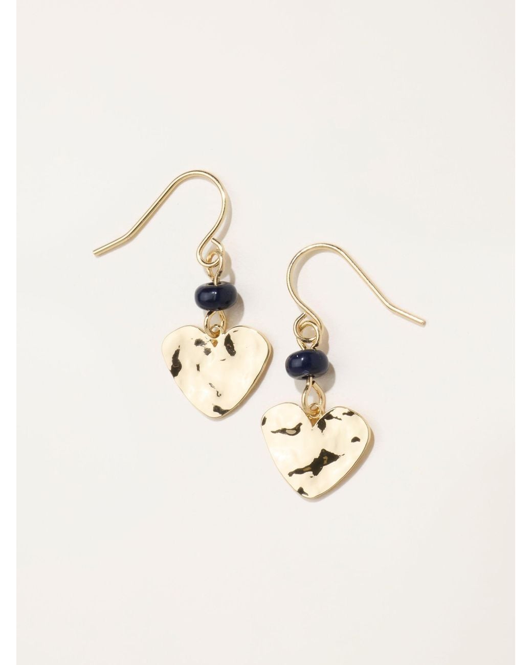 FatFace Natural Fatface Tone Hammered Heart Earrings