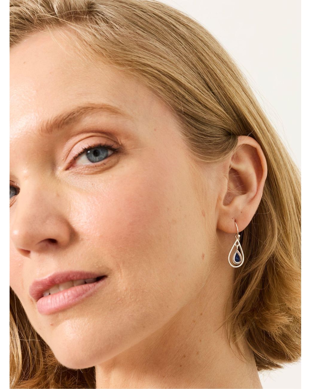 FatFace Gray Tear Drop Earrings