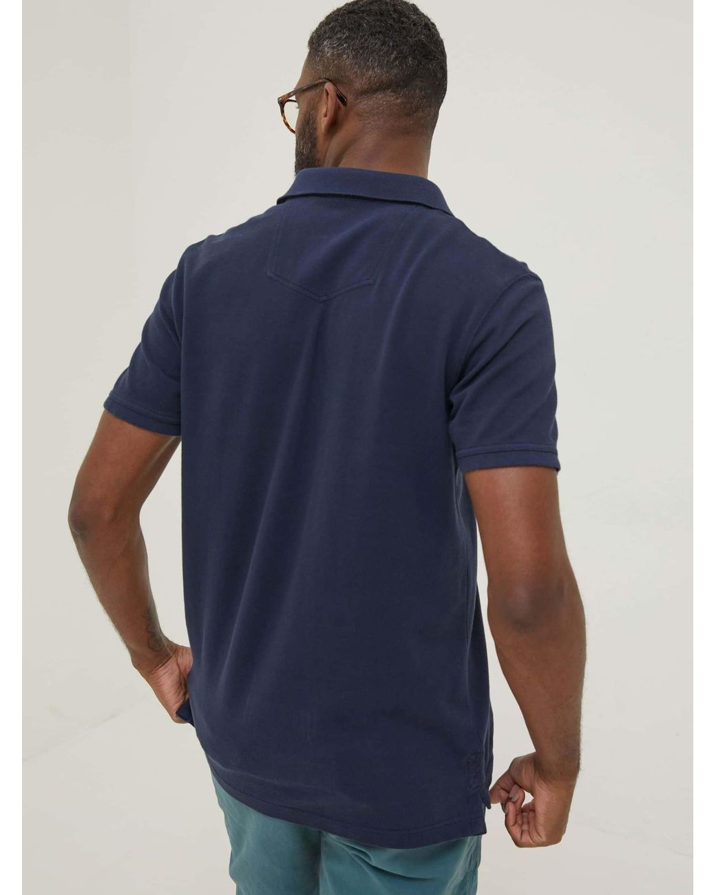 FatFace Blue Pique Polo Shirt for men