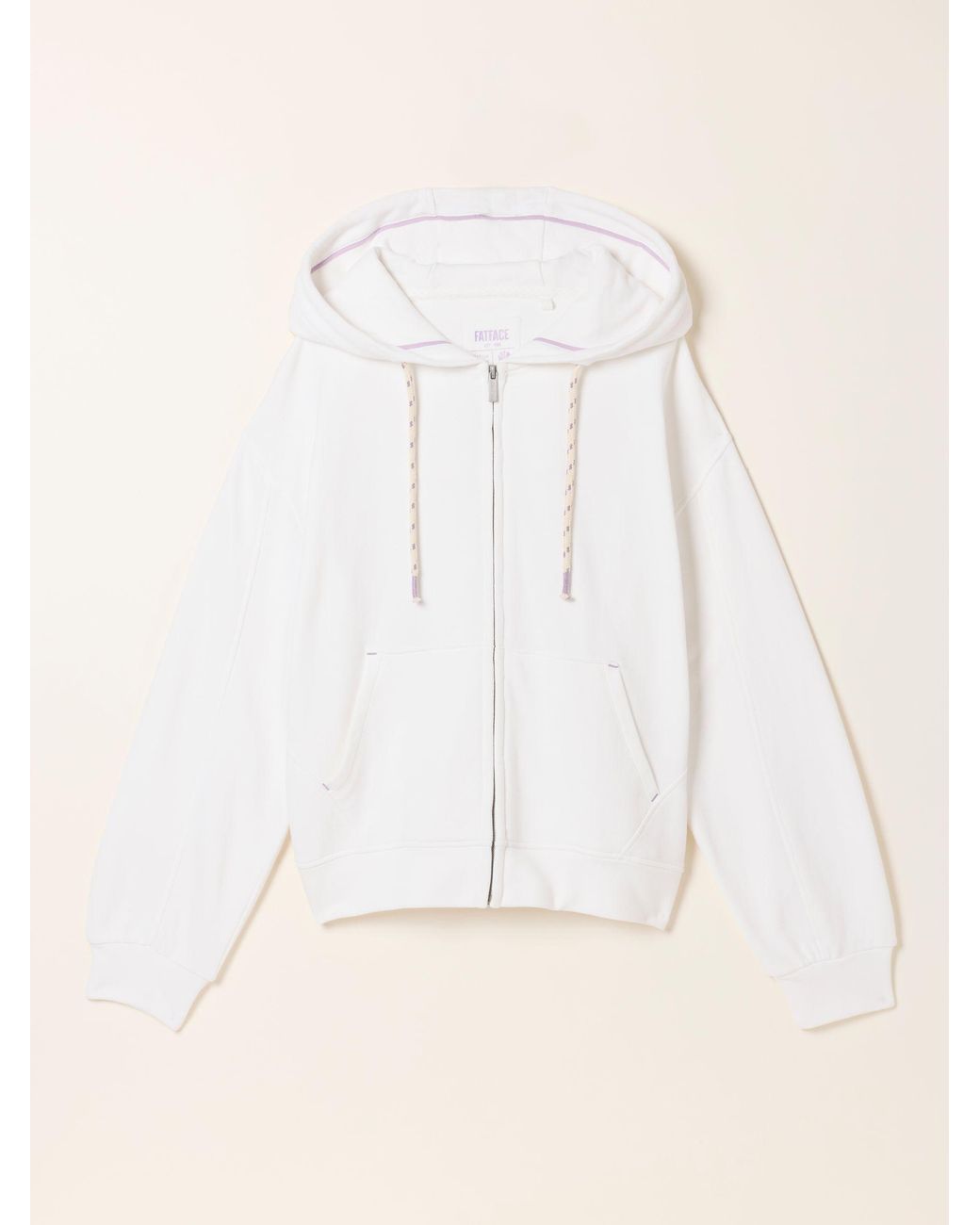 FatFace Natural Fatface Flora Zip Through Hoodie