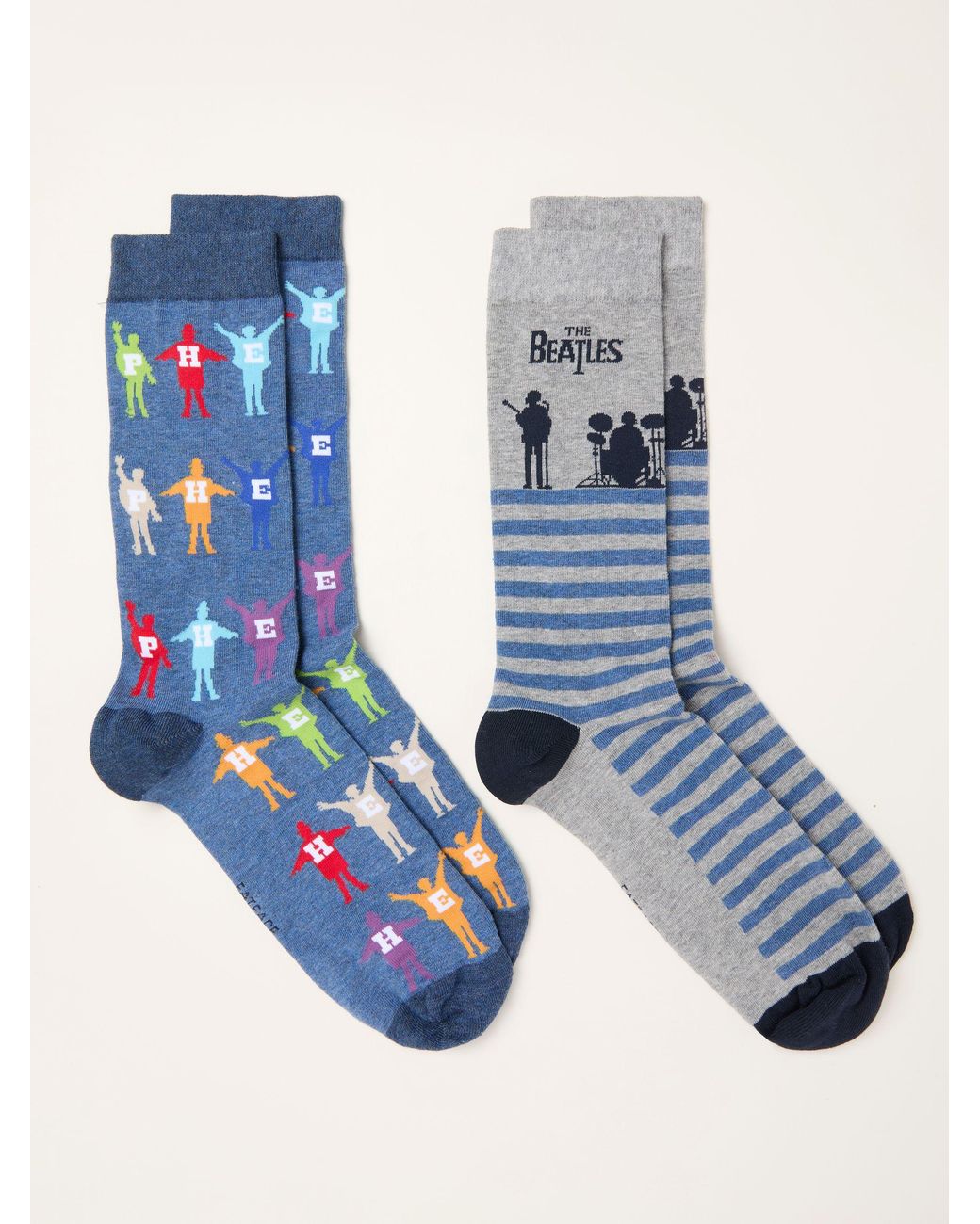 FatFace Blue Beatles 2 Pack Socks for men