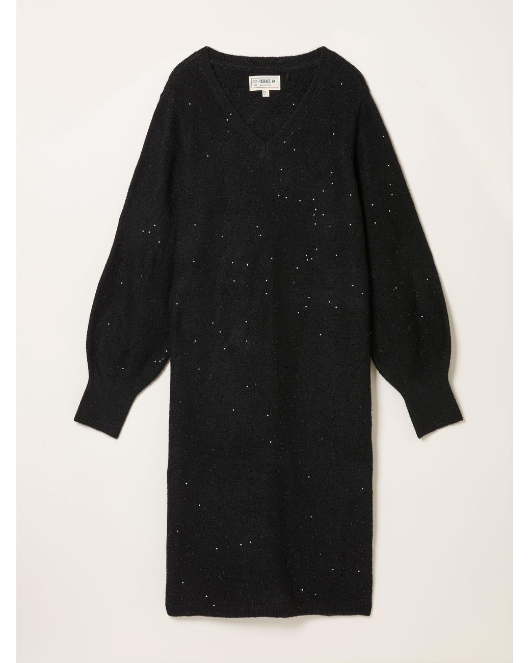 FatFace Black Fatface Regular Sparkle Knit Midi Dress