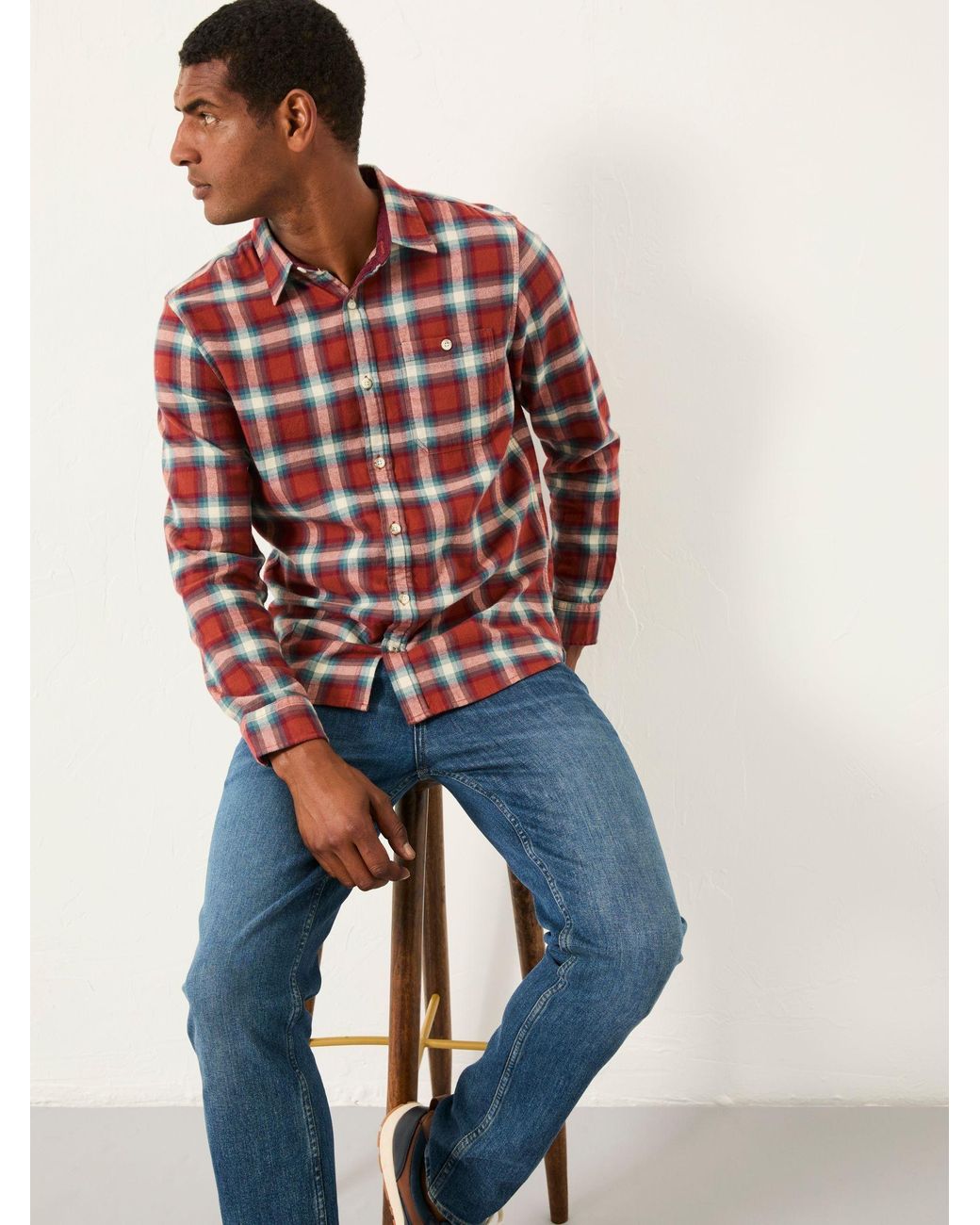 FatFace Multicolor Thirn Long Sleeve Check Shirt for men