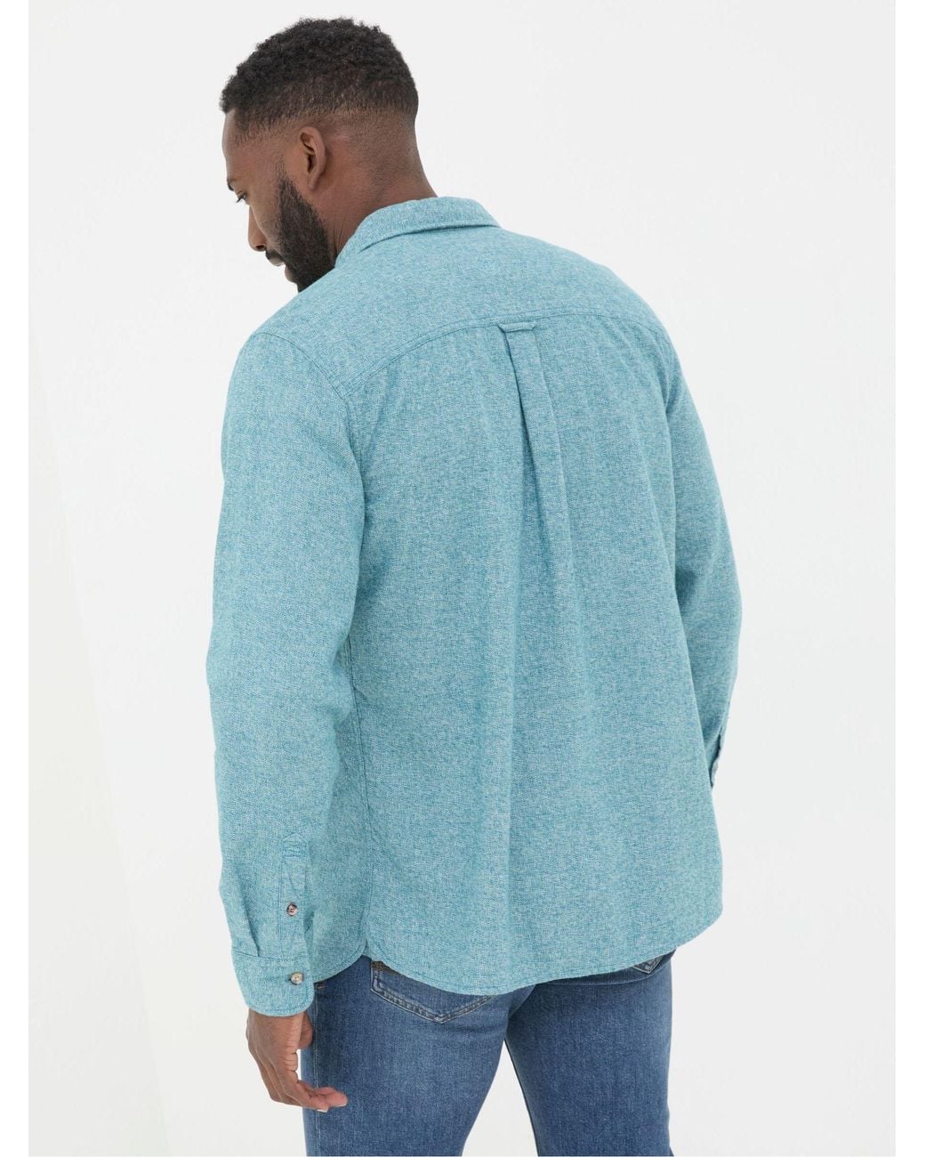 FatFace Blue Long Sleeve Malton Shirt for men