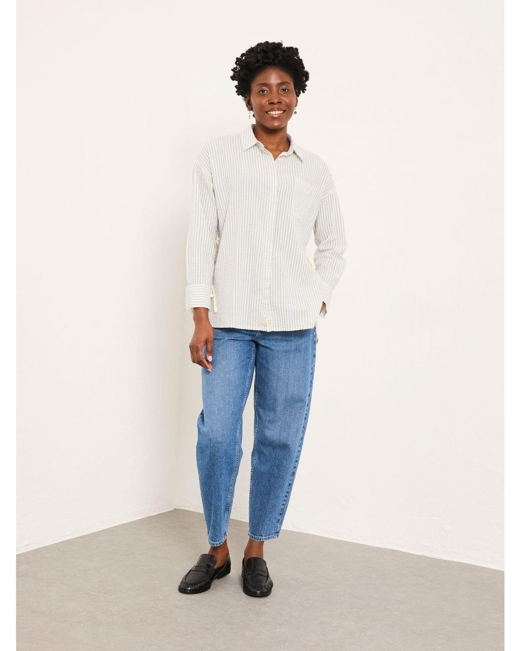 FatFace White Skyla Petite Stripe Shirt
