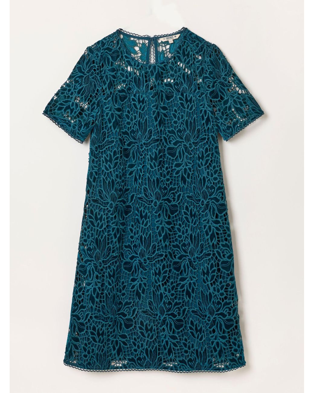 FatFace Blue Simone Petite Lace Dress