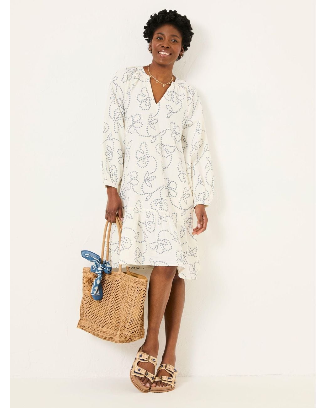 FatFace Natural Amy Frill Tunic